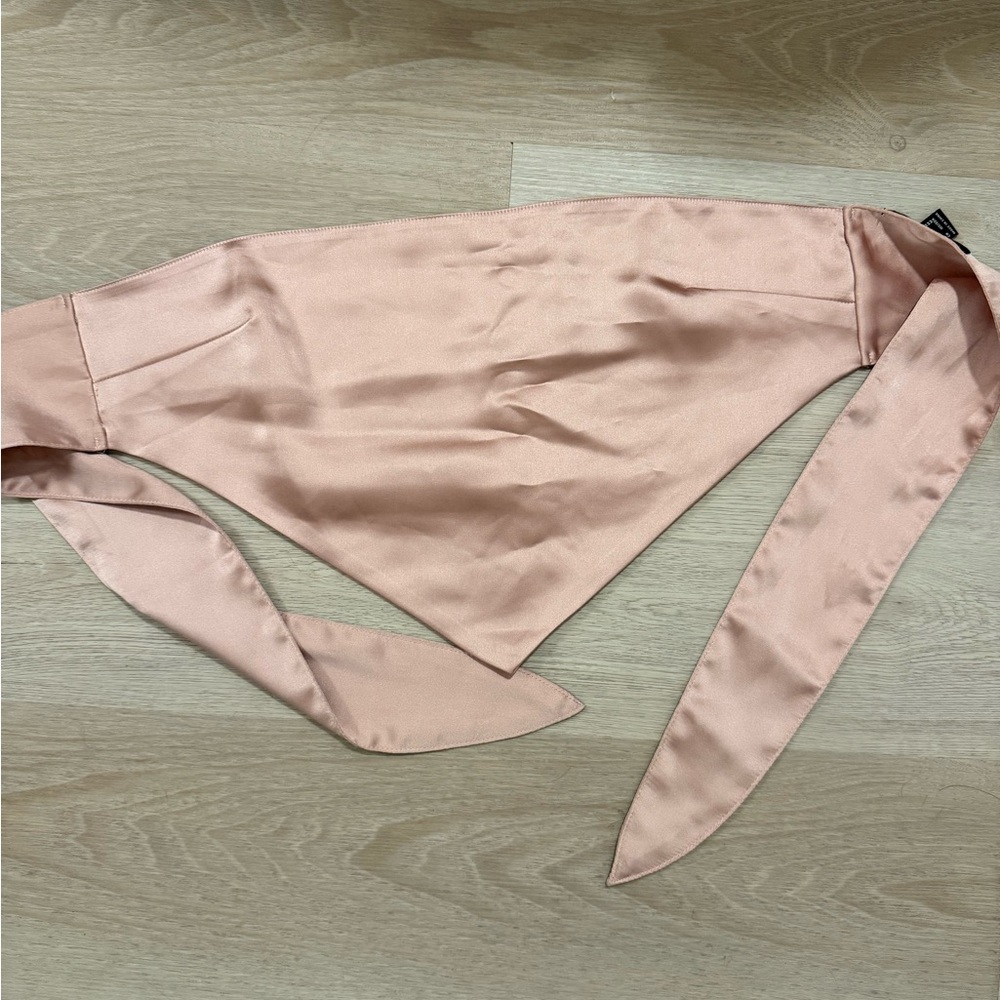 Forever 21 Pink Scarf Satin Top Medium